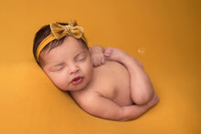 limited-edition "gold" grande bow band OR "gold" dainty rosette tieback OR "Mustard" DreamSoft wrap/drop ($23/20/15/40)
