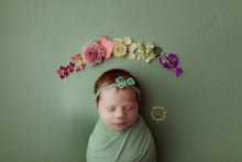 limited-edition "Jaded Sage" velvet bow OR wrap OR backdrop ($23/22/15/38)