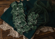 limited-edition "pale emerald" velvet bow OR wrap ($23/22/15)