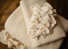 limited-edition "cream" grande bow headband OR "oatmeal" wrap OR backdrop ($22/16/42)