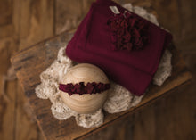 limited-edition "maroon" sweet-and-simple bow band OR "deep cranberry" bedhead bows band OR Cranberry DreamSoft wrap OR backdrop ($22/23/15/38)