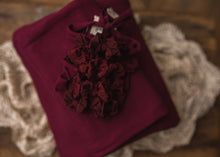 limited-edition "maroon" sweet-and-simple bow band OR "deep cranberry" bedhead bows band OR Cranberry DreamSoft wrap OR backdrop ($22/23/15/38)